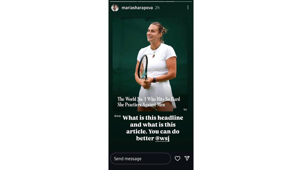 @mariasharapova via Instagram Stories